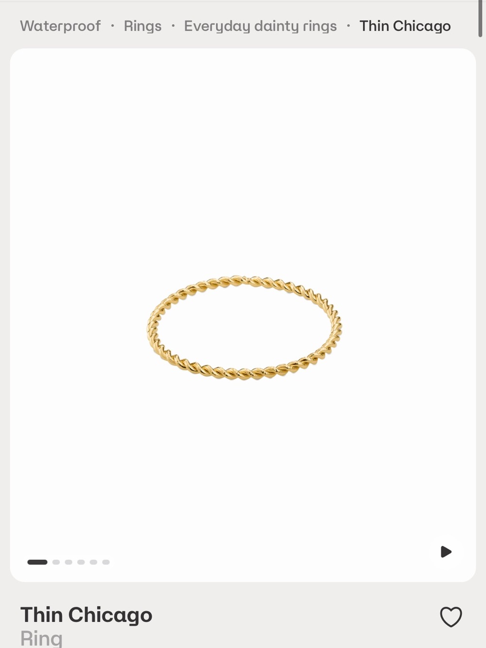NWT Hey Harper Thin Chicago Ring